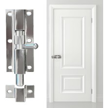 EstoreBox Kapı Sürgüsü Metal Krom Mavzer Sürgü Sürgülü Kilit 25X70 mm Kapı Pencere Emniyet Kilidi