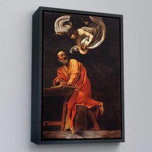 Uslucan Alışveriş Ahşap Çerçeveli Caravaggio - Aziz Matta ve Melek Tablosu - Saint Matthew And The ANGEL-7388