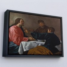 Uslucan Alışveriş Ahşap Çerçeveli Diego Velázquez - Emmaus'ta Akşam Yemeği Tablo - The Supper At EMMAUS-7145