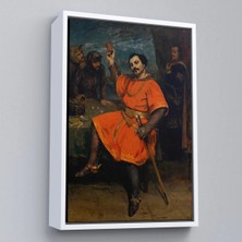 Uslucan Alışveriş Ahşap Çerçeveli Gustave Courbet - Louis Gueymard Şeytan Robert Rolünde TABLO-7356