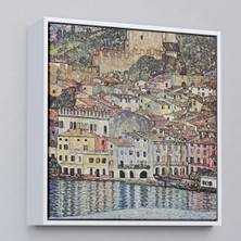 Uslucan Alışveriş Ahşap Çerçeveli Gustav Klimt Garda Denizi Tablosu - Malcesine Am GARDASEE-8344