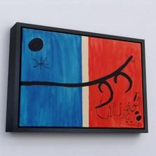 Uslucan Alışveriş Ahşap Çerçeveli Joan Miro - El Vol De L'alosa Çalışması TABLO-7135