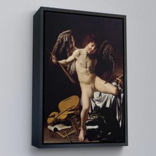 Uslucan Alışveriş Ahşap Çerçeveli Caravaggio - Aşk Meleği/tanrısı Victor Tablo - Cupid As VICTOR-8060