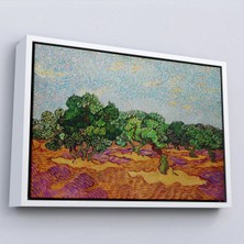 Uslucan Alışveriş Ahşap Çerçeveli Vincent Willem Van Gogh - Zeytin Ağaçları Tablosu - Olive TREES-7155
