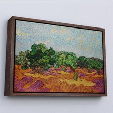 Uslucan Alışveriş Ahşap Çerçeveli Vincent Willem Van Gogh - Zeytin Ağaçları Tablosu - Olive TREES-7155