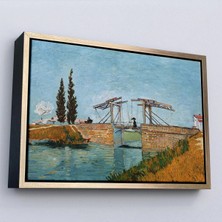 Uslucan Alışveriş Ahşap Çerçeveli Vincent Van Gogh Arles'taki Langlois Köprüsü Tablo - Langlois Bridge At ARLES-7171