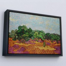 Uslucan Alışveriş Ahşap Çerçeveli Vincent Willem Van Gogh - Zeytin Ağaçları Tablosu - Olive TREES-7155