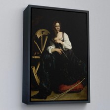 Uslucan Alışveriş Ahşap Çerçeveli Caravaggio - Iskenderiyeli Aziz Catherine TABLOSU-7386