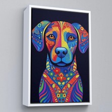 Uslucan Alışveriş Ahşap Çerçeveli Mandala Renkli Köpek TABLO-7545