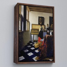 Uslucan Alışveriş Ahşap Çerçeveli Johannes Vermeer - Müzik Dersi Tablo - The Music LESSON-7348