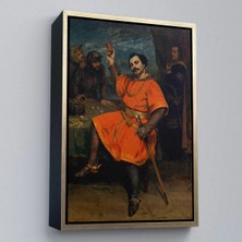 Uslucan Alışveriş Ahşap Çerçeveli Gustave Courbet - Louis Gueymard Şeytan Robert Rolünde TABLO-7356