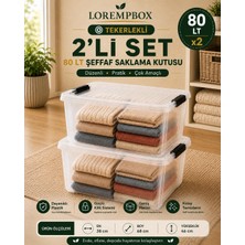Lorempbox 80 Lt Tekerlekli Şeffaf Saklama Kutusu 2’li Set – Güçlü Kilit Sistemli Çok Amaçlı Düzenleme Kutusu