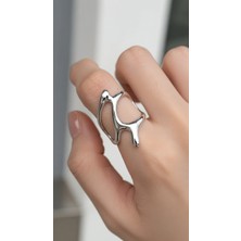 Atalya Accessory Kadın Gümüş Renk Geometrik Tasarım Her Parmağa Ayarlanabilir Yüzük