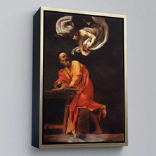 Uslucan Alışveriş Ahşap Çerçeveli Caravaggio - Aziz Matta ve Melek Tablosu - Saint Matthew And The ANGEL-7388