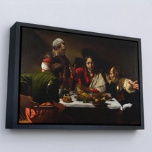 Uslucan Alışveriş Ahşap Çerçeveli Caravaggio - Emmaus'ta Akşam Yemeği Tablo - Supper At EMMAUS-7137