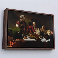 Uslucan Alışveriş Ahşap Çerçeveli Caravaggio - Emmaus'ta Akşam Yemeği Tablo - Supper At EMMAUS-7137