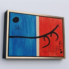 Uslucan Alışveriş Ahşap Çerçeveli Joan Miro - El Vol De L'alosa Çalışması TABLO-7135