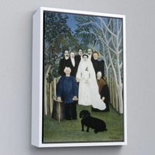Uslucan Alışveriş Ahşap Çerçeveli Henri Emilien Rousseau - Düğün Partisi Tablosu - The Wedding PARTY-7436