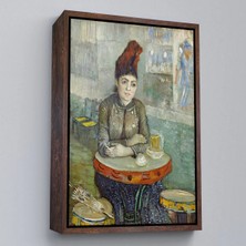 Uslucan Alışveriş Ahşap Çerçeveli Vincent Van Gogh - Kafede - Le Tambourin'deki Agostina Segatori TABLO-7458