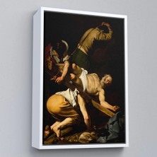 Uslucan Alışveriş Ahşap Çerçeveli Caravaggio - Aziz Petrus'un Çarmıha Gerilmesi Tablosu - Crucifixion Of Saint PETER-8106