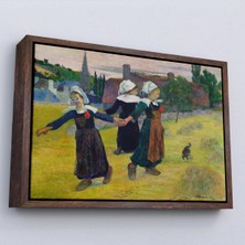 Uslucan Alışveriş Ahşap Çerçeveli Paul Gauguin Bretonlu Kızlar Dans Tablosu