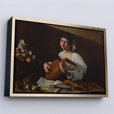 Uslucan Alışveriş Ahşap Çerçeveli Caravaggio - Latva Çalan Kadın TABLO-7143