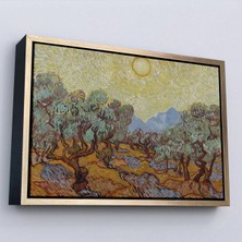 Uslucan Alışveriş Ahşap Çerçeveli Vincent Willem Van Gogh - Zeytin Ağaçları Tablosu - Olive TREES-7184