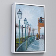 Uslucan Alışveriş Ahşap Çerçeveli Vincent Van Gogh -Moulin De Blute-Fin Montmartre'deki TERASTABLO-7454
