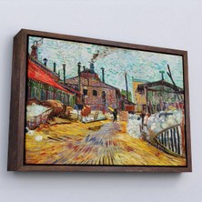 Uslucan Alışveriş Ahşap Çerçeveli Vincent Van Gogh - Asnieres Deki Fabrika Tablo - The Factory At ASNIERES-7166