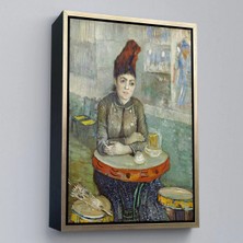Uslucan Alışveriş Ahşap Çerçeveli Vincent Van Gogh - Kafede - Le Tambourin'deki Agostina Segatori TABLO-7458