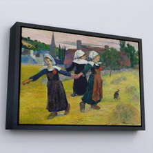Uslucan Alışveriş Ahşap Çerçeveli Paul Gauguin Bretonlu Kızlar Dans Tablosu