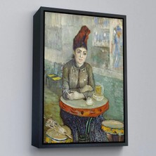 Uslucan Alışveriş Ahşap Çerçeveli Vincent Van Gogh - Kafede - Le Tambourin'deki Agostina Segatori TABLO-7458