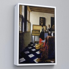 Uslucan Alışveriş Ahşap Çerçeveli Johannes Vermeer - Müzik Dersi Tablo - The Music LESSON-7348