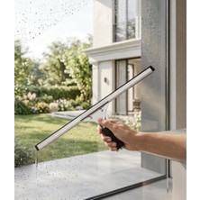 Abnturk 25CM Metal Cam Çek Cam Silme Çekçeği Hassas Temizlik Için Ucu Lastikli Profesyonel Ayarlanabilir Cam Temizleme Çekpası Çek Çek Her Türlü Sapa Uygun