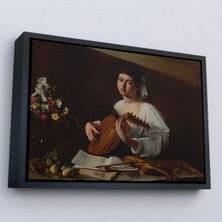 Uslucan Alışveriş Ahşap Çerçeveli Caravaggio - Latva Çalan Kadın TABLO-7143