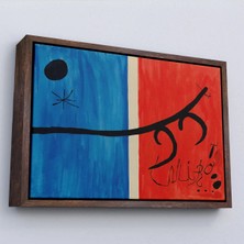 Uslucan Alışveriş Ahşap Çerçeveli Joan Miro - El Vol De L'alosa Çalışması TABLO-7135