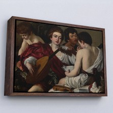 Uslucan Alışveriş Ahşap Çerçeveli Caravaggio - Müzisyenler Tablo - The MUSICIANS-7144
