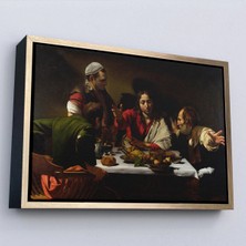 Uslucan Alışveriş Ahşap Çerçeveli Caravaggio - Emmaus'ta Akşam Yemeği Tablo - Supper At EMMAUS-7137