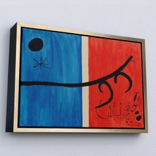Uslucan Alışveriş Ahşap Çerçeveli Joan Miro - El Vol De L'alosa Çalışması TABLO-7135