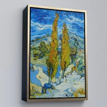 Uslucan Alışveriş Ahşap Çerçeveli Vincent Van Gogh -Saint-Rémy Yakınlarındaki Alpilles'de Iki Kavak TABLO-7455