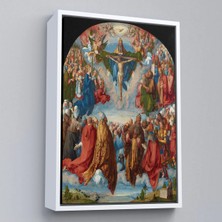 Uslucan Alışveriş Ahşap Çerçeveli Albrecht Dürer - Üçlü Birliğin Hayranlığı Tablo - Adoration Of The TRINITY-8054