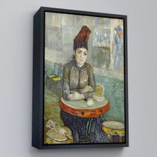 Uslucan Alışveriş Ahşap Çerçeveli Vincent Van Gogh - Kafede - Le Tambourin'deki Agostina Segatori TABLO-7458