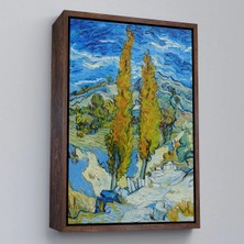 Uslucan Alışveriş Ahşap Çerçeveli Vincent Van Gogh -Saint-Rémy Yakınlarındaki Alpilles'de Iki Kavak TABLO-7455