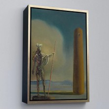Uslucan Alışveriş Ahşap Çerçeveli Salvador Dali - Kuledeki Şövalye Tablosu - Le Cavalier A La TOUR-7399