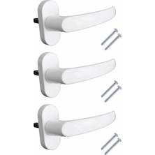 EstoreBox Pvc Pencere Kolu 3 Adet – Plastik Cam Kolu, Uyumlu, Vidalı Montaj, Dayanıklı Beyaz Pencere