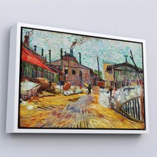 Uslucan Alışveriş Ahşap Çerçeveli Vincent Van Gogh - Asnieres Deki Fabrika Tablo - The Factory At ASNIERES-7166