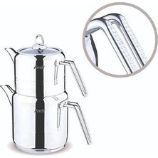Fms Silindir Elmas Büyük Boy Boy Sade Çaydanlık - Metal - 4025