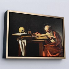 Uslucan Alışveriş Ahşap Çerçeveli Caravaggio - Saint Jerome Yazma TABLO-7124