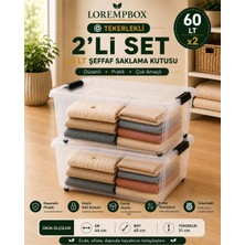 Lorempbox 60 Lt Tekerlekli Şeffaf Saklama Kutusu 2’li Set – Güçlü Kilit Sistemli Çok Amaçlı Düzenleme Kutusu