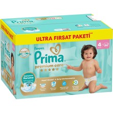 Prima bebek Bezi Premium Care 4 Beden Maxi Ultra Fırsat Paketi 9-14 kg 84 Adet